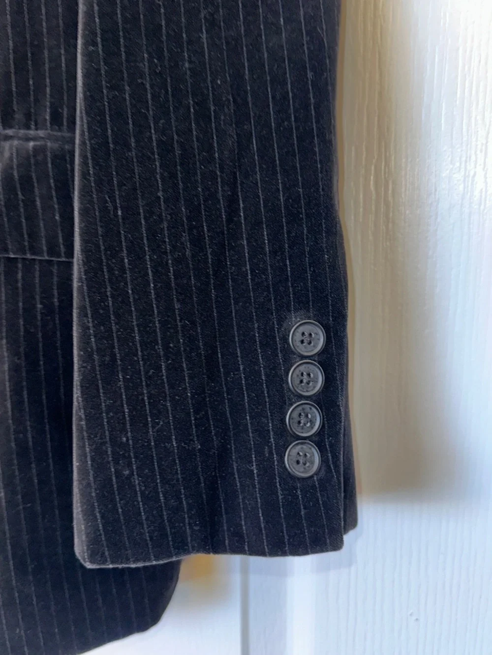 INC International Concepts men's black pinstripe velvet blazer Size 44L